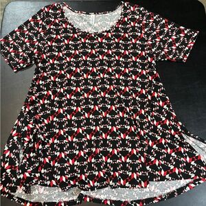 LuLaRoe Black and Red Geometric Blouse